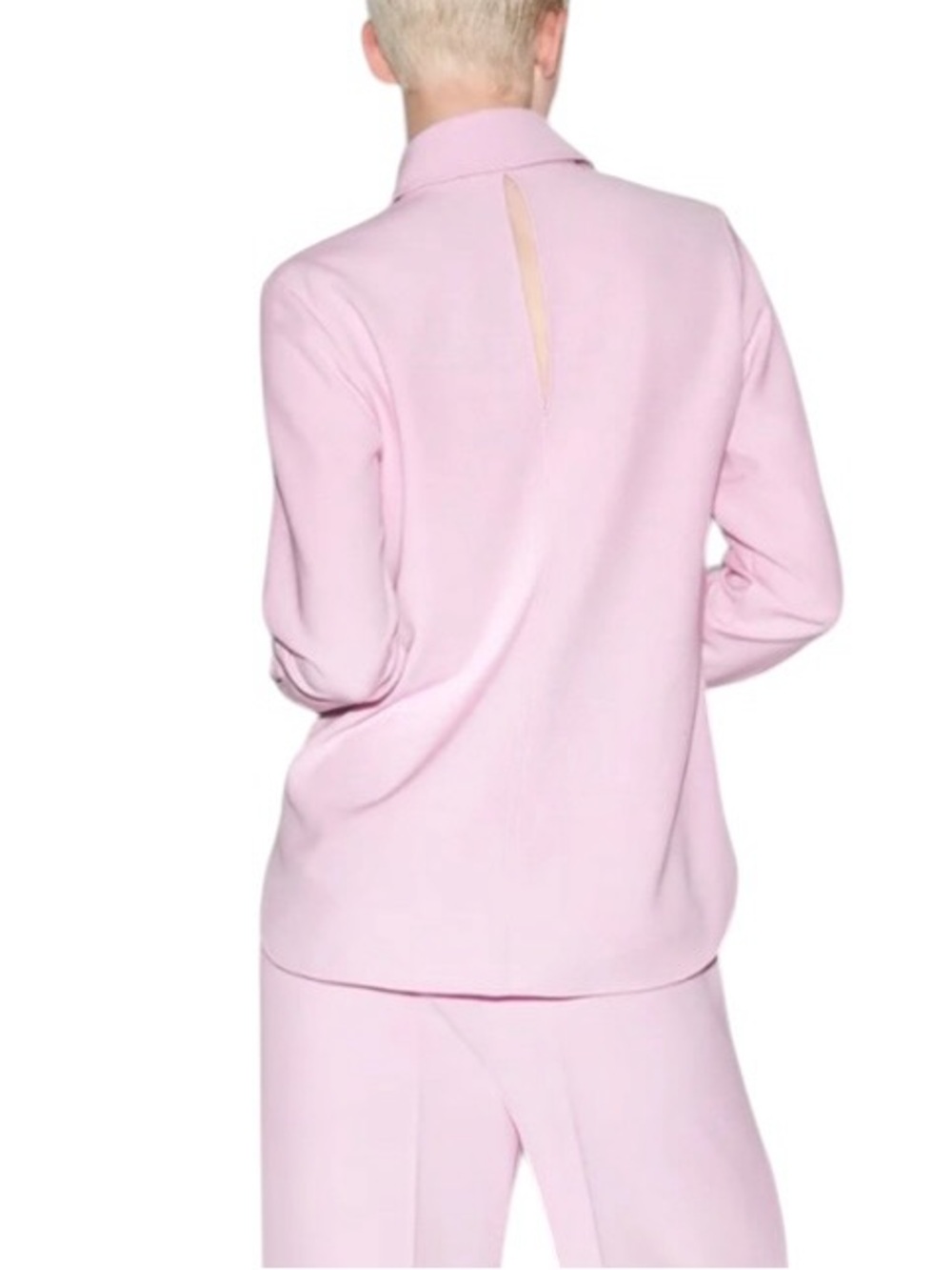 Luisa Cerano Gabardine Keyhole Crepe button down shirt Sz 6 excellent condition - Picture 4 of 15